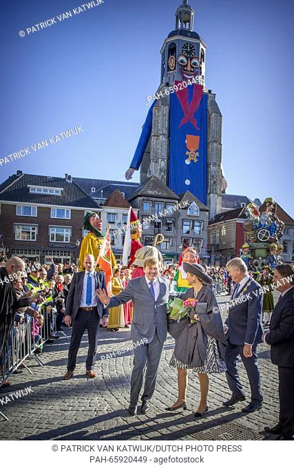 Dutch King Willem-Alexander and Queen Maxima during a regional visit to the Dutch province West-Brabant, in Bergen Op Zoom, The Netherlands, 16 February 2016