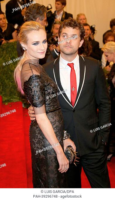 Actors Diane Kruger and Joshua Jackson arrive at the Costume Institute Gala for the ""Punk: Chaos to Couture"" exhibition at the Metropolitan Museum of Art in...