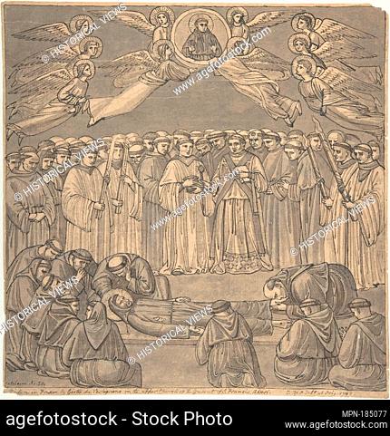 Death of St. Francis, after Giotto, upper Church S. Francesco, Assisi. Artist: William Young Ottley (British, Thatcham, Berkshire 1771-1836 London); Artist:...