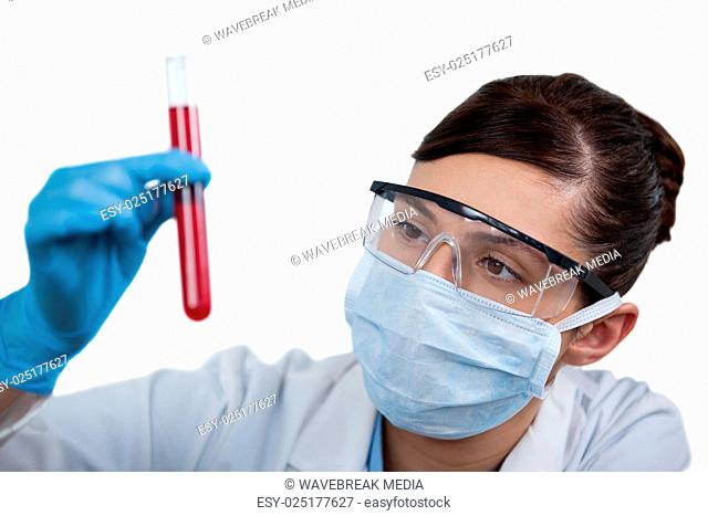 Female scientist conducting an experiment