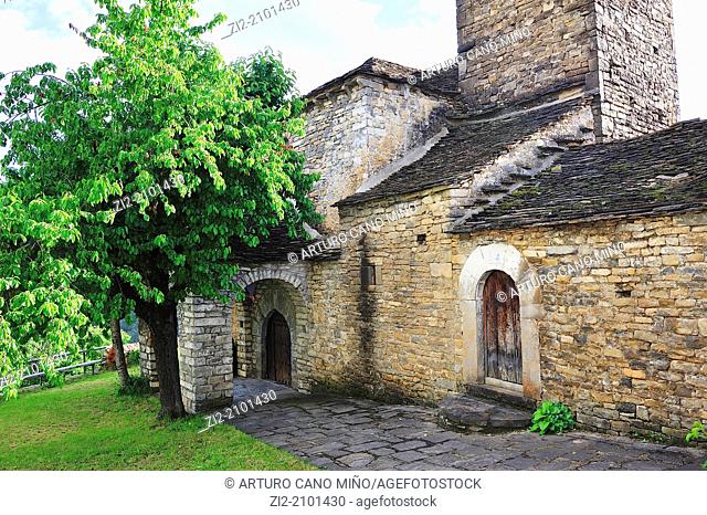 Santa Maria del Pilar parish church, Acumuer, Aragonese Pyrenees, Huesca province, Spain
