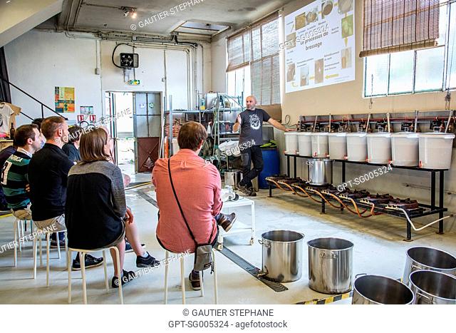 BREWING WORKSHOP, BREW YOUR OWN BEER, LA MONTREUILLOISE MICROBREWERY, MONTREUIL (93), FRANCE