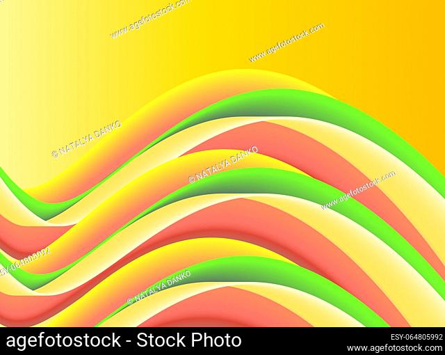 Abstract yellow background with curved lines