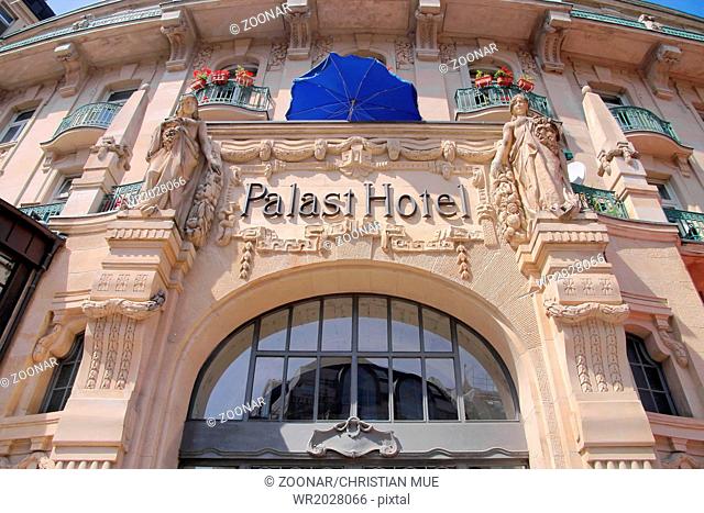 Facade of former Palace Hotel in Wiesbaden