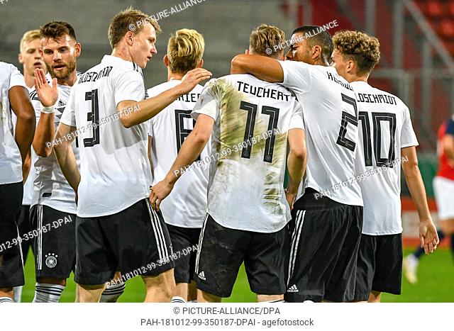 12 October 2018, Bavaria, Ingolstadt: 01 April 2014, Germany, Ingolstadt: Soccer, U-21 men: European Championship qualification, Germany vs Norway, 1st round