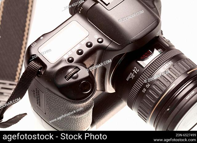 Digital SLR camera closeup. Professional studio photo