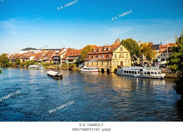 Germany, Bavaria, Bamberg, old town, Regnitz river