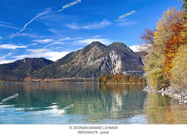 Lake Walchensee in Upper Bavaria in autumn