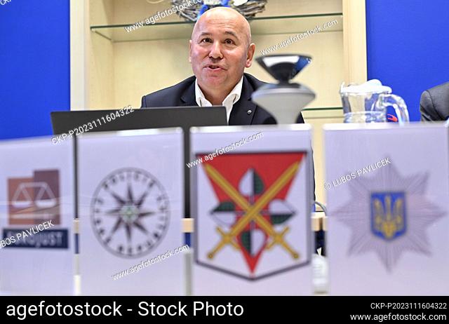 Pavel Penaz, deputy director of the Regional Police Directorate of the Vysocina Region, speaks during the press conference in Jihlava, Czech Republic