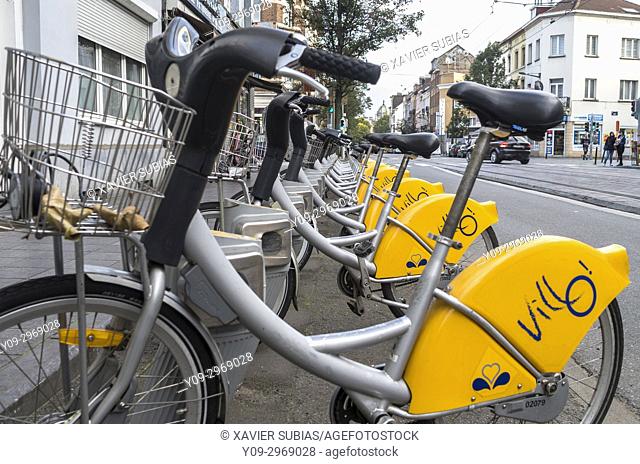 Villo, Public bicycle rental, Brussels, Belgium
