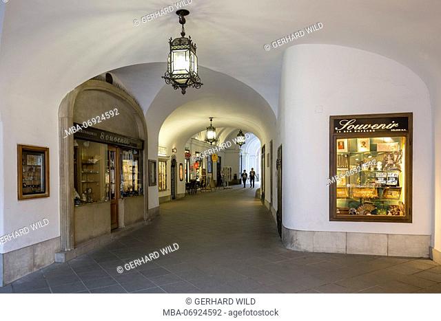Hofburg Passage with souvenir shops, 1st district, Vienna, Austria