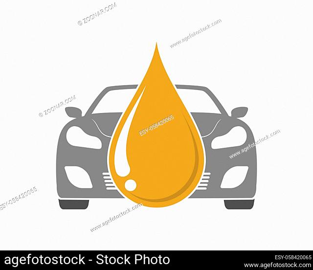 Oil droplet with car behind