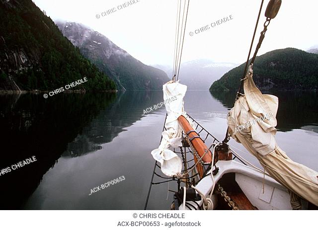 Central Coast Kynoch Inlet and bowsprit of Duen, British Columbia, Canada
