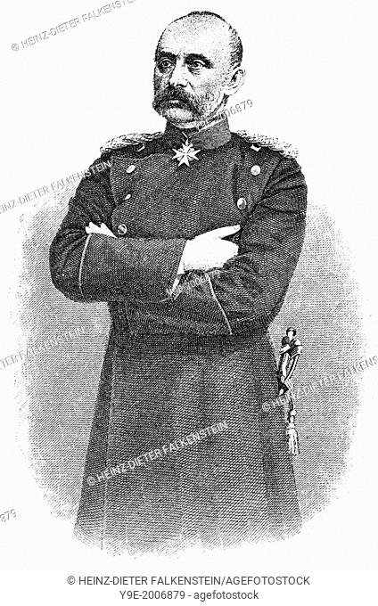 Hugo Ewald Graf von Kirchbach, 1809 - 1887, Prussian General, Franco-Prussian War or Franco-German War, 1870-1871, between the French Empire and the Kingdom of...