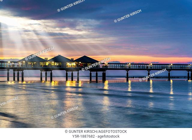 The Heringsdorf Pier is a pier at the Baltic Sea The pier is 508 meters long It was built in 1995, Heringsdorf, Usedom Island, County Vorpommern-Greifswald