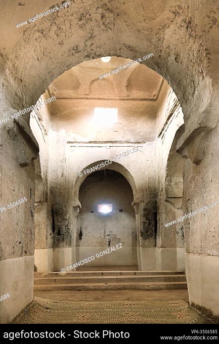 Interior of a building in the M'Hamid El Ghizlane or Lamhamid Ghozlane region is a small oasis town in the Zagora province of Drâa-Tafilalet in Morocco, Africa