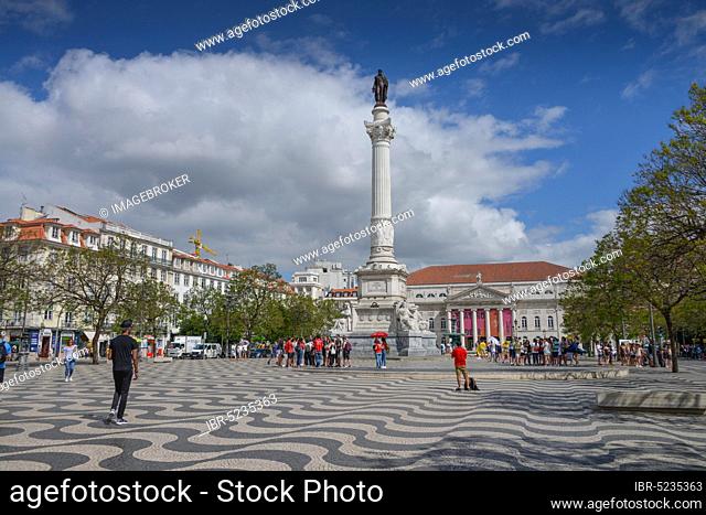 Column, Rossio Square, Old Town, Lisbon, Portugal, Europe