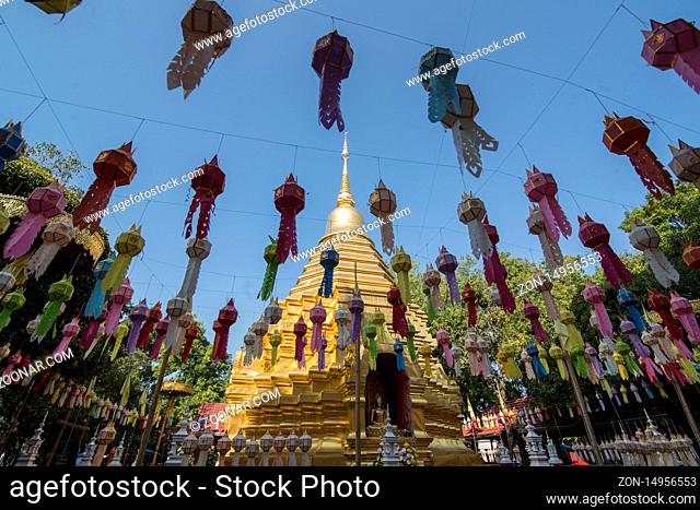 the Wat Phan On in the city of Chiang Mai at north Thailand.  Thailand, Chiang Mai, November, 2019