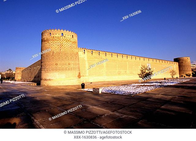 Arg-e Karim, also called the citadel of Karim Khan, with its leaning tower, Shiraz, Iran