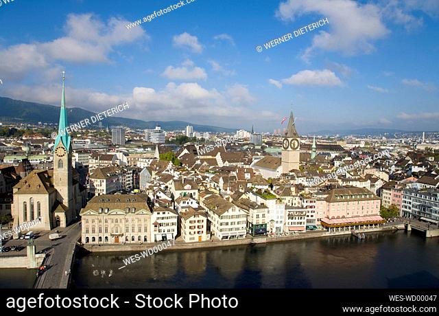 Switzerland, Zurich, Citiscape, elevated view