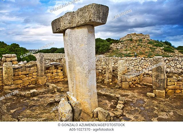 Taula de Torralba. Prehistoric Village of Torralba d en Salord. Minorca. Balearic Islands.Spain