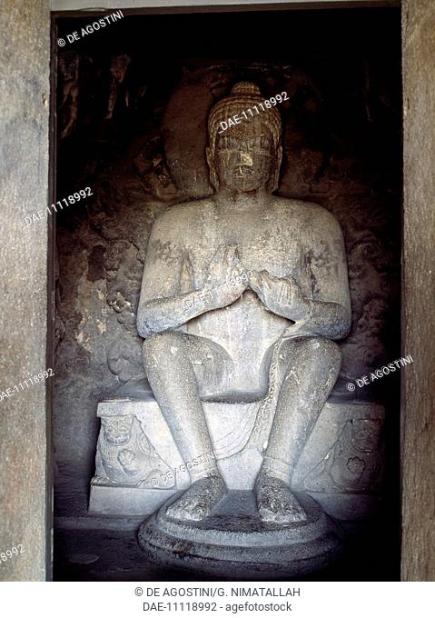 Hindu Cave 6, sculpture of Buddha, Ellora (Unesco World Heritage List, 1983), Maharashtra, India, 5th-7th century