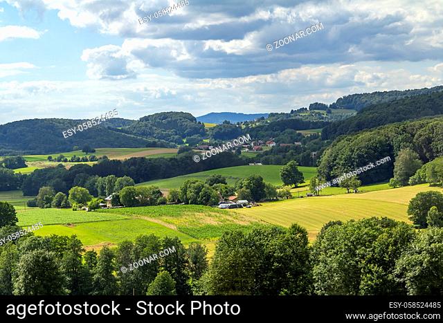 Idyllic scenery around the Bavarian Forest at early summer time
