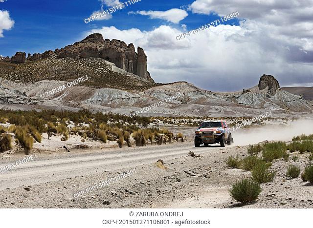 LUIS FERNANDO BARBERY PAZ, HERNAN DAZA JIMENEZ #364, Toyota, stage 10, Dakar rally 2015, Calama - Salta, Argentina  (CTK Photo/Ondrej Zaruba)