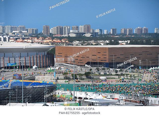 General View of the Olympic Park during the Rio 2016 Olympic Games in Rio de Janeiro, Brazil, 13 August 2016. Olympic Tennis Centre (left lower corner)