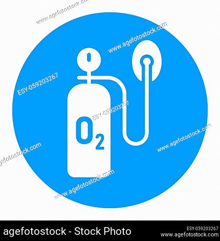 Medical oxygen cylinder vector white glyph icon. Medical sign. Coronavirus. Graph symbol for medical web site and apps design, logo, app, UI
