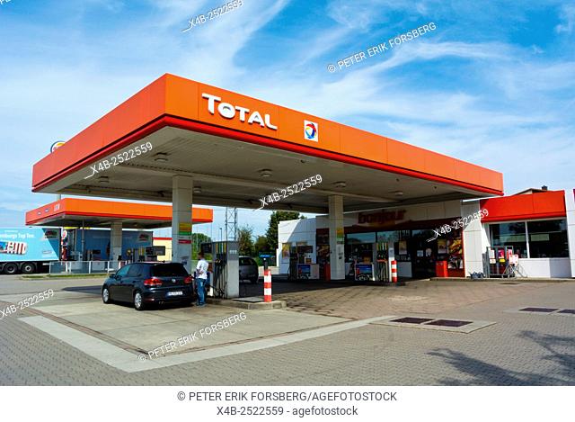 Total, gas petrol filling service station, Meissen, Saxony, Germany