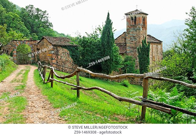 ancient monastery of torello near village of morcote - canton of ticino - switzerland