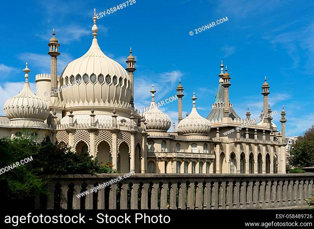 BRIGHTON, SUSSEX/UK - AUGUST 31 : View of the Royal Pavilion in Brighton Sussex on August 31, 2019
