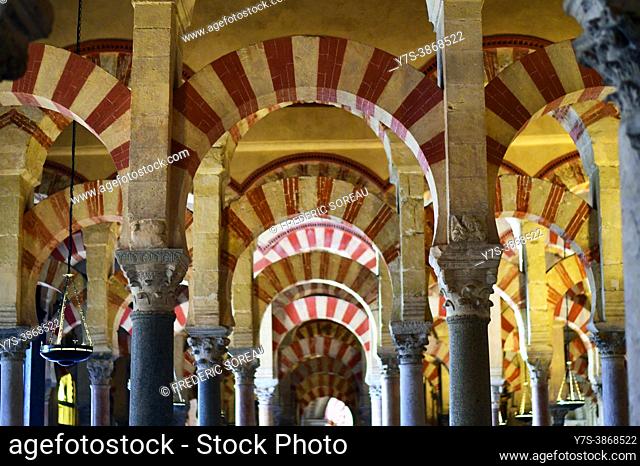 Cordoba Spain Great Mosque, Mezquita de Cordoba interior, Andalusia, Spain