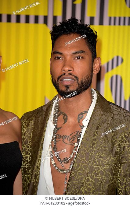 Recording artist Miguel arrives at the 2015 MTV Video Music Awards at Microsoft Theatre in Los Angeles, USA, on 30 August 2015