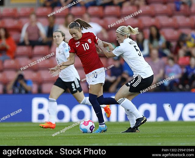 07.07.2022, Football, UEFA Womens EURO 2022, Norway - Northern Ireland, ENG, Southampton, St Marys Stadium picture from left to right: Caroline Graham Hansen...