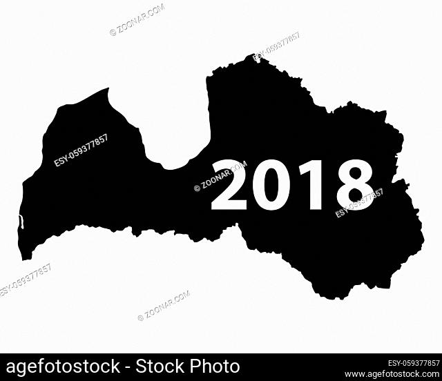 Karte von Lettland 2018 - Map of Latvia 2018