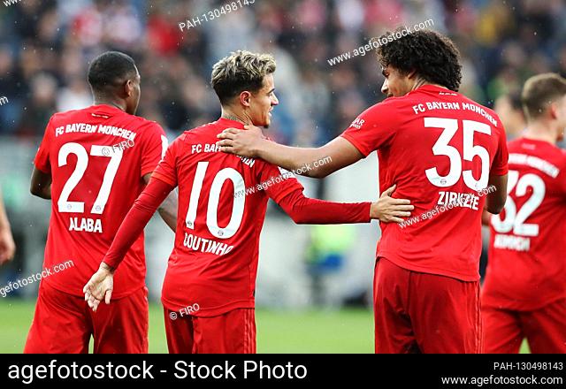 firo: 29.02.2020 Football, Soccer: 1. Bundesliga, season 2019/2020 TSG Hoffenheim - FCB FC Bayern Munich Muenchen jubilation, goaljubel, FCB Philippe Coutinho