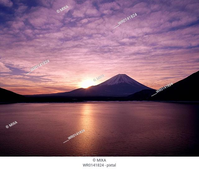 Mt.Fuji And Morning Glow, Yamanashi, Japan