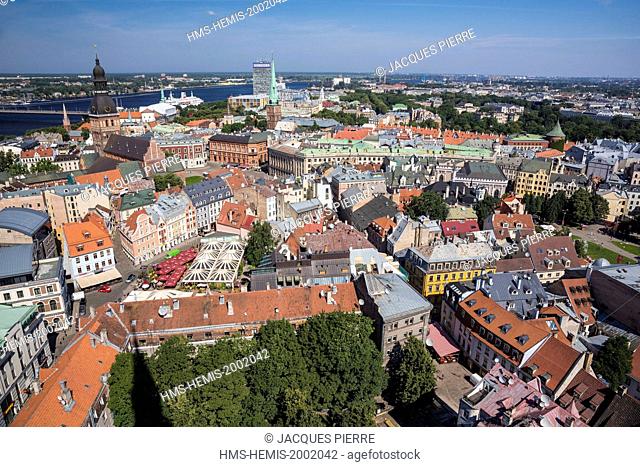 Latvia (Baltic States), Riga, European capital of culture 2014, historical centre listed as World Heritage by UNESCO, the cathedral and Daugava River seen from...