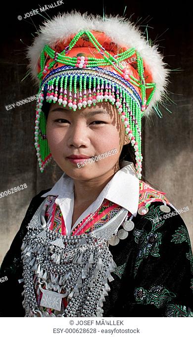 Portrait asiatische Frau von Laos, Hmong