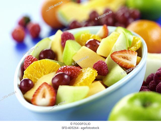 Colourful fruit salad in a bowl Not available for exclusive usages