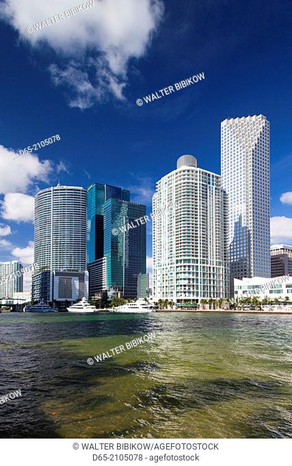USA, Florida, Miami, city skyline from Brickell Key