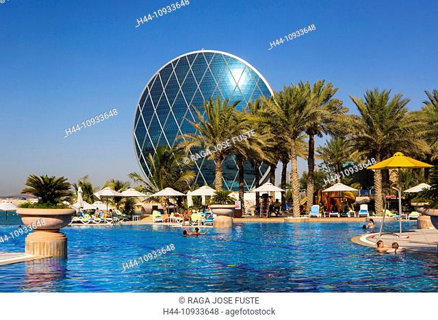 United Arab Emirates, UAE, Middle East, Abu Dhabi, City, Al Raha Beach, Aldar Headquarters, Aldar, Circular, Building, architecture, blue, circular