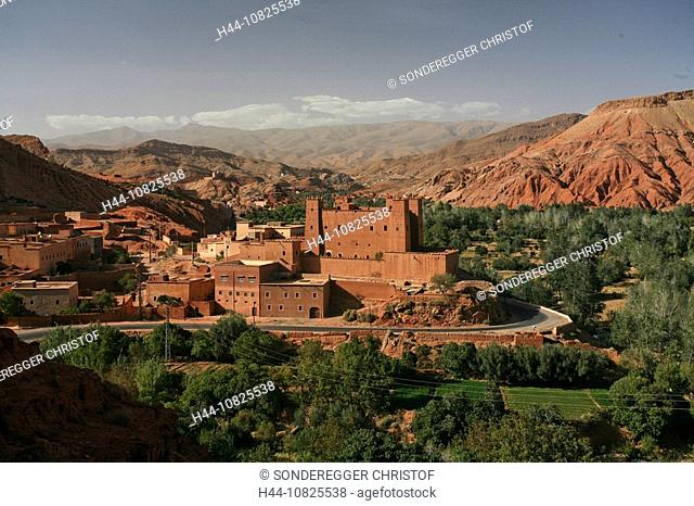 Ait-Yuol, Kashba, scenery, landscape, Dades, valley, Gorge, Morocco, Africa, North Africa