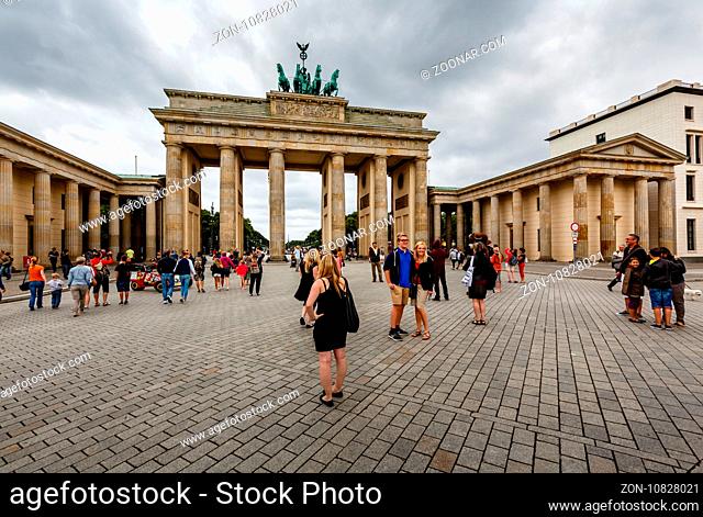 BERLIN, GERMANY - AUGUST 11: The Brandenburger Tor (Brandenburg Gate) is the ancient gateway to Berlin on August 11, 2013