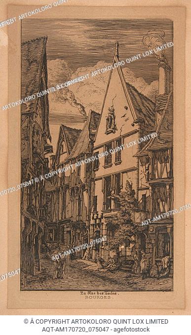 Rue des Toiles, Bourges, 1853, Etching with drypoint; eighth state of eight, plate: 8 3/8 x4 5/8 in. (21.3 x 11.7 cm), Prints, Charles Meryon (French