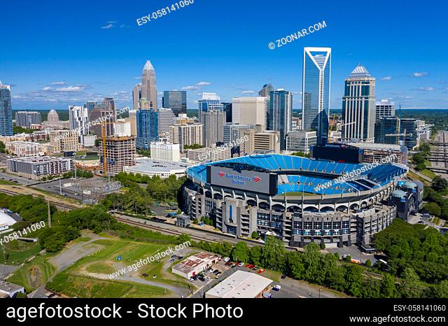 May 01, 2020 - Charlotte, North Carolina, USA: Bank of America Stadium is home to the NFL?s Carolina Panthers in Charlotte, NC