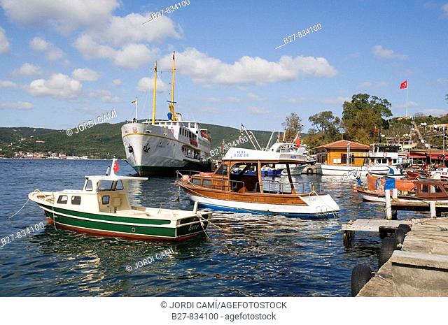 Anadolu Kavagi quay, small fishing and tourist village in the Bosphorus Strait near the Black Sea Turkey