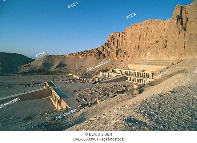 Egypt - Ancient Thebes (UNESCO World Heritage List, 1979). Valley of the Kings. Mortuary temple of Hatshepsut at Dayr al-Bahri (Deir el-Bahri)